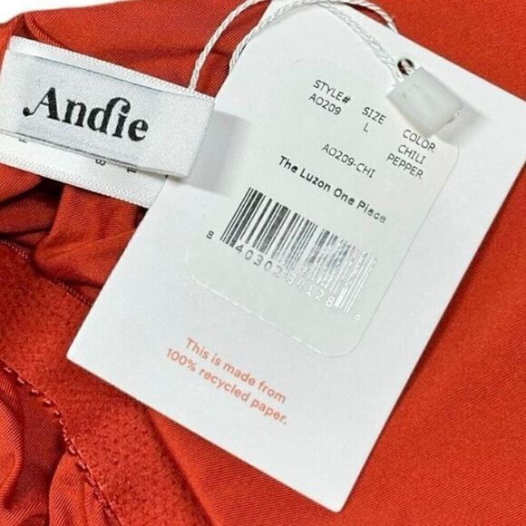 Andie Swim The Luzon One Piece - Eco Nylon - Chili Pepper- Classic Size L NWT - Picture 8 of 10